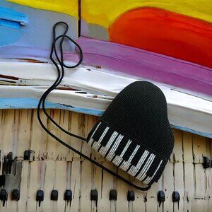 ALBERT ELOVITZ Vintage Piano Beaded Crossbody Cocktail Bag